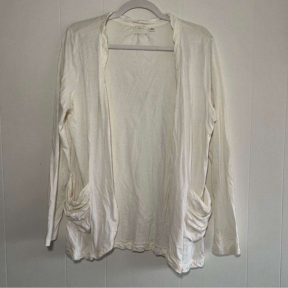 Erin Fetherston Edition Light Cream Open Front Cardigan Size M Cotton